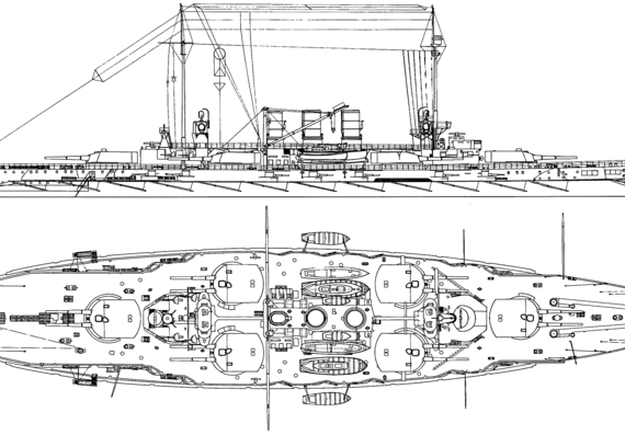 Корабль SMS Ostfriesland (Battleship) (1911) - чертежи, габариты, рисунки