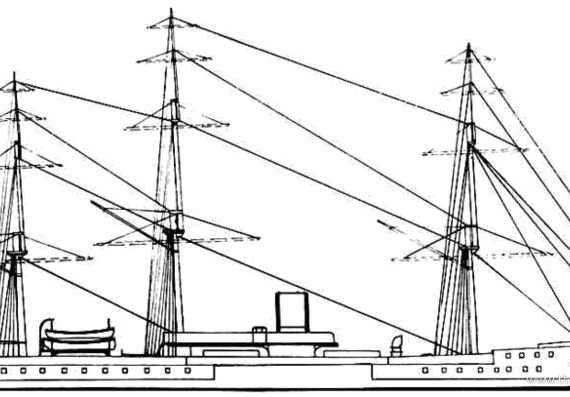 Боевой корабль SMS Preussen (Battleship) (1876) - чертежи, габариты, рисунки
