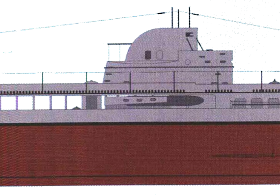 Подводная лодка SMS U-14 1916 ex NMF Curie (Submarine) - чертежи, габариты, рисунки