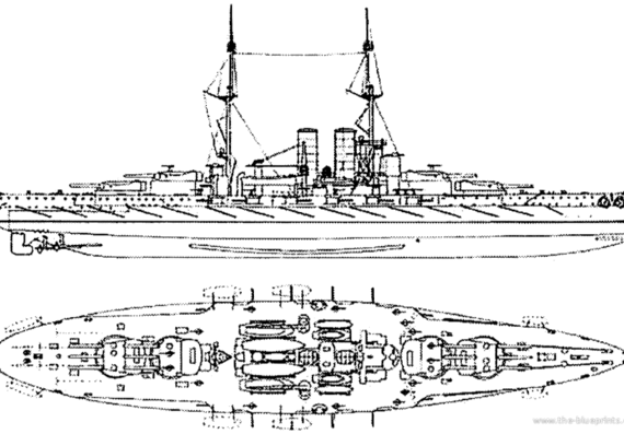 Военный корабль SMS Viribus Unitis (Battleship) (1914) - чертежи, габариты, рисунки