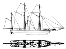 Marine vessel SMS Von der Tann (1849) - drawings, dimensions, pictures