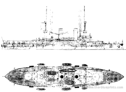 Корабль SMS Zahringen (Battleship) (1914) - чертежи, габариты, рисунки