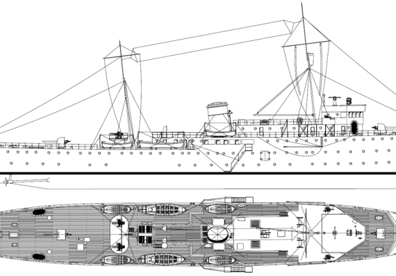 Корабль SNS Durango (1936) - чертежи, габариты, рисунки