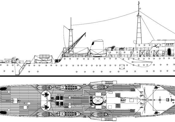 Корабль SNS Durango (1967) - чертежи, габариты, рисунки