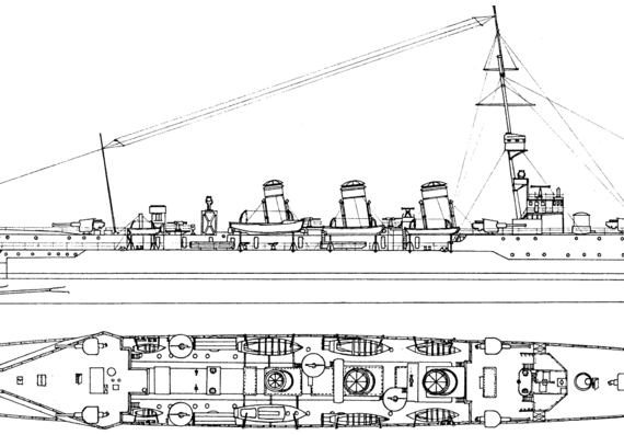 Ship SNS Mendez Nunez (1924) - drawings, dimensions, pictures