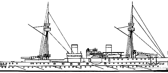 SNS Pelayo (Battleship) (1885) - drawings, dimensions, pictures