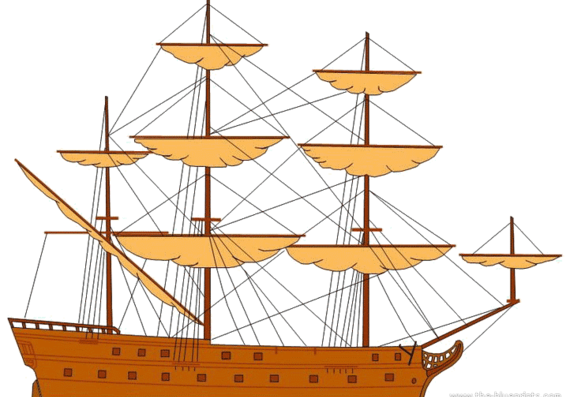 Ship SS D'Bataviase Eeuw (1620) - drawings, dimensions, figures