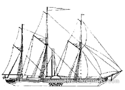 Ship SS Enterprise (1825) - drawings, dimensions, figures