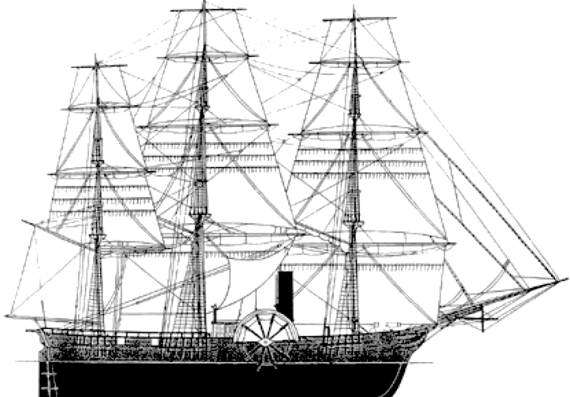 Корабль SS General Surce - Peru (1839) - чертежи, габариты, рисунки