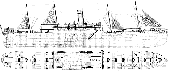Корабль SS Mohegan (1898) - чертежи, габариты, рисунки