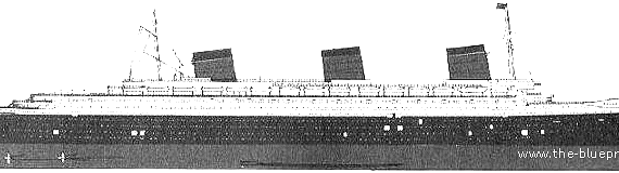 Ship SS Normandie - drawings, dimensions, figures