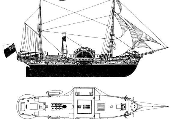 Корабль SS Sirius (1893) - чертежи, габариты, рисунки