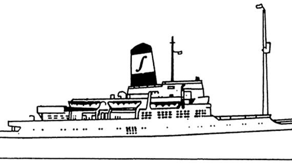Корабль SS Stevens (Floating Dormitory) - чертежи, габариты, рисунки