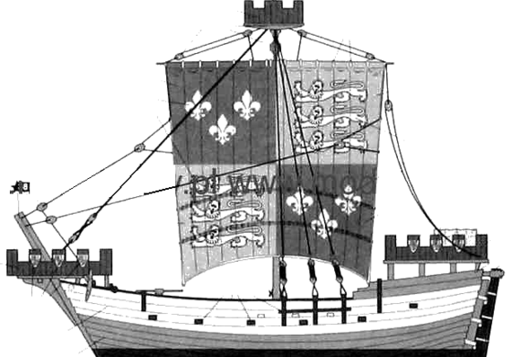 Ship SS Thomas - drawings, dimensions, figures
