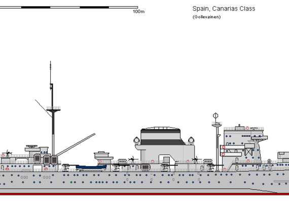 Корабль S CA County Canarias - чертежи, габариты, рисунки