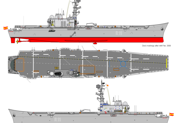 Корабль S CVS-11 PRINCIPE DE ASTURIAS - чертежи, габариты, рисунки