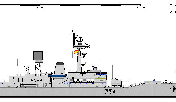 Ship S FFG-070 Leander Baleares AU - drawings, dimensions, figures
