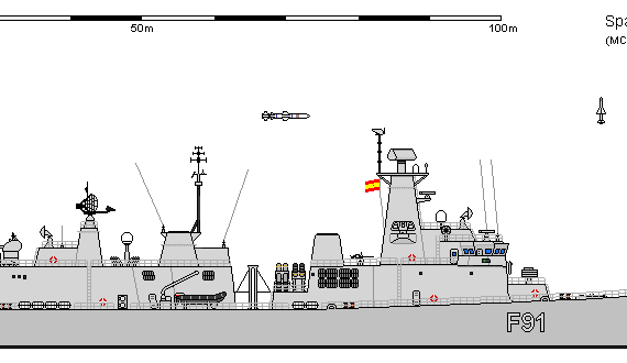 Ship S FFG-090 Navarra AU - drawings, dimensions, figures