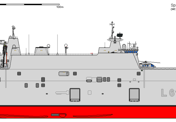 Корабль S LHD-60 BPE JUAN CARLOS - чертежи, габариты, рисунки