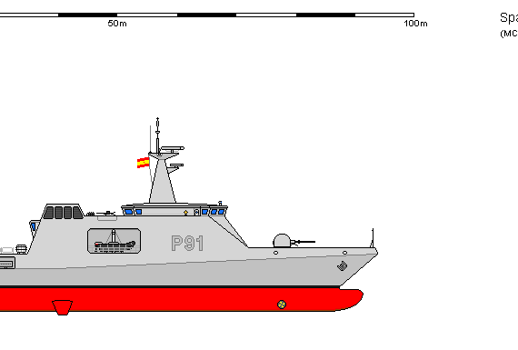 Корабль S OPV-90 BAM - чертежи, габариты, рисунки