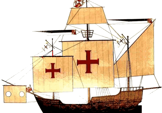 Корабль Santa Maria (Columbus Expedition) - чертежи, габариты, рисунки