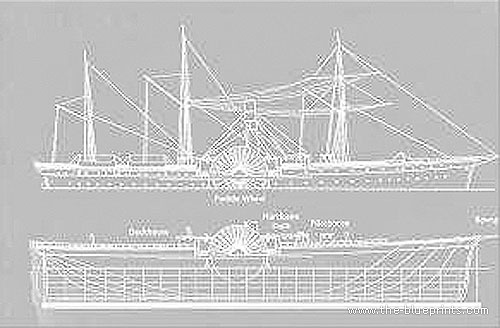 Морское судно Ship 3 - чертежи, габариты, рисунки
