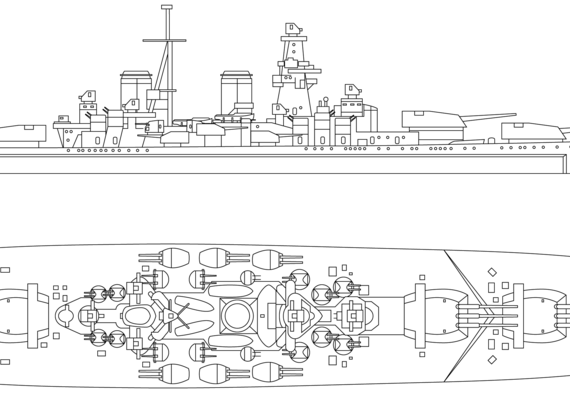 Боевой корабль Sovyetskiy Soyuz (Battleship) - чертежи, габариты, рисунки