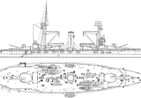 Ship Spain - Jaime I (Battleship) (1913) - drawings, dimensions, pictures