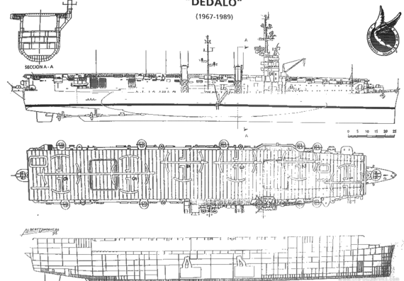 Корабль Spanish Carrier Dedalo - чертежи, габариты, рисунки