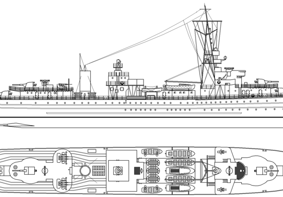 Корабль Stawiacz min ORP Gryf - чертежи, габариты, рисунки
