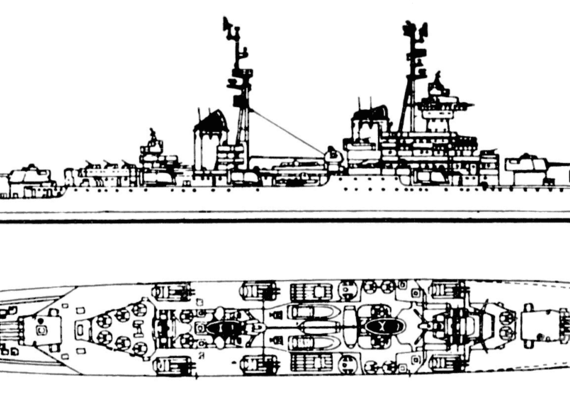 Военный корабль Sverdlov Class - чертежи, габариты, рисунки
