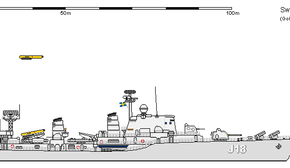 Корабль Sw DD J18 Halland - чертежи, габариты, рисунки