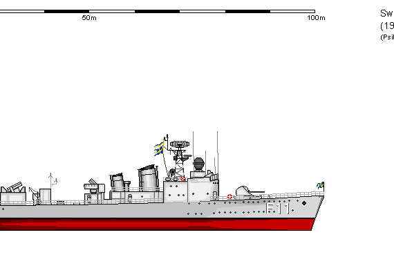 Корабль Sw FF Town Modified MLU (1960) - чертежи, габариты, рисунки