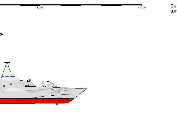 Корабль Sw FS VISBY - чертежи, габариты, рисунки