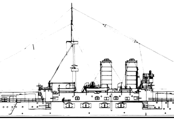 Боевой корабль TCG Mesudiye 1903 {Battleship) - чертежи, габариты, рисунки
