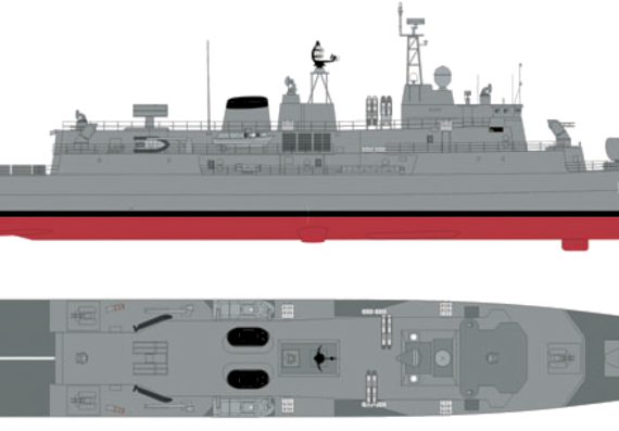 Корабль TCG Yavuz F240 (Frigate), - чертежи, габариты, рисунки