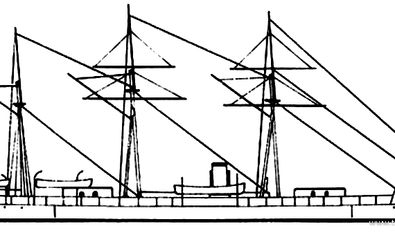 Корабль TGC Hifzi Rahman (Battleship) - Turkey (1870) - чертежи, габариты, рисунки