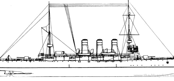 Корабль TGC Mecidiye (Cruiser) - Turkey (1917) - чертежи, габариты, рисунки