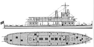 Корабль TSS Melik (Gunboat) (1898) - чертежи, габариты, рисунки