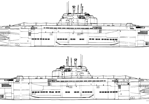 Корабль Technicmuseum U-Boot Wilhelm Bauer - чертежи, габариты, рисунки