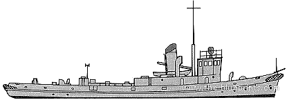 Военный корабль Tug Boat 300 ton - чертежи, габариты, рисунки