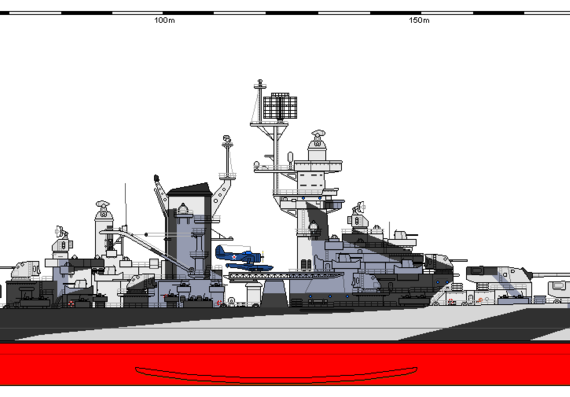 Корабль USA CB-1 Alaska Guam - чертежи, габариты, рисунки