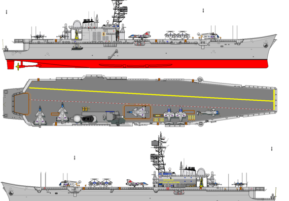 Корабль USA CVS Sea Control Ship Cabot AU - чертежи, габариты, рисунки