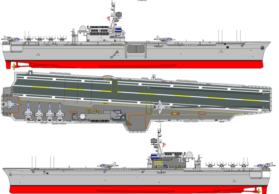 Корабль USA CVS Vertical Support Ship - чертежи, габариты, рисунки