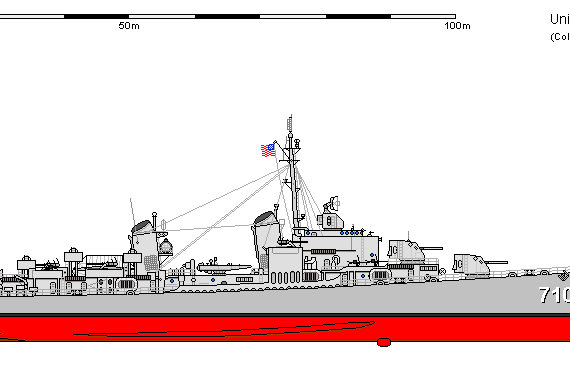 Эсминец USA DD-710 Gearing - чертежи, габариты, рисунки