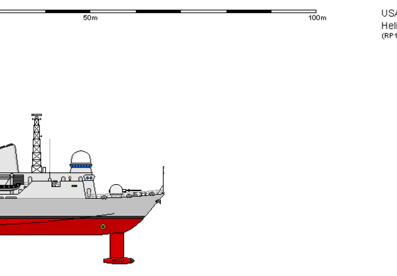 Корабль USA DE Hydrofoil ASW - чертежи, габариты, рисунки