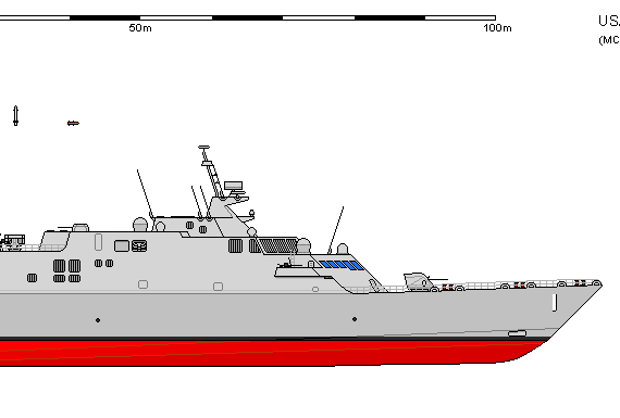 Корабль USA FS LCS-1 FREEDOM - чертежи, габариты, рисунки