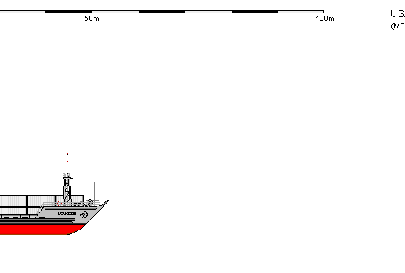 Корабль USA LCU-2001 RUNNYMEDE - чертежи, габариты, рисунки