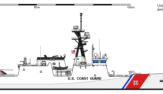 Корабль USA NSC BERTHOLF - чертежи, габариты, рисунки