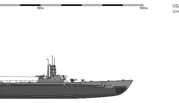 Корабль USA SS-212 Gato - чертежи, габариты, рисунки